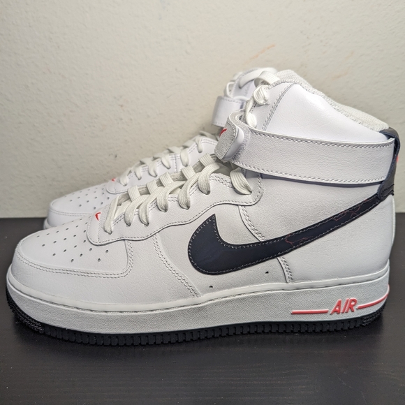 Nike Air Force 1 One High Hi Electric White Black Red FD0730 100 Uptown - Picture 9 of 9